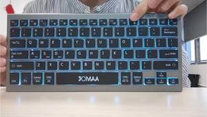 JOMAA | JOMAA Bluetooth Wireless Keyboard with 7 Colored Backlits Rechargeable Compact Cordless Computer Keyboard for Windows PC