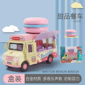 Xe Bán Hàng Trang Trí Bánh Mì Và Xe Bán Kem Cho Bé Trai Và Bé Gái Xe Đồ Chơi Hợp Kim Xe Buýt Mô Hình Bánh Mì Và Kem Xe Đồ Chơi