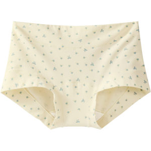 AIMO | กางเกงชั้นในทรงสามเหลี่ยมผ้าฝ้ายแท้สำหรับผู้หญิง กางเกงขาสั้นเอวกลาง ไร้ตะเข็บ ระบายอากาศได้ดี ป้องกันแบคทีเรีย ไซส์ใหญ่ เออมิ