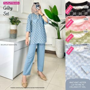 RATI - Gilby Set by Mumufashion Solo Setelan Wanita Branded Knit Aster Premium Kekinian Virall Best Seller