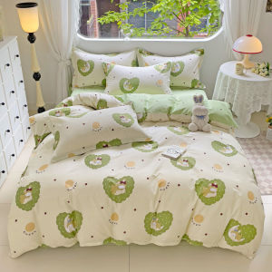 100% Pure Cotton Bedding Set Dormitory Student Single Double Bed Sheet Cover Quilt Cover Protector Three Four Piece Set Cartoon