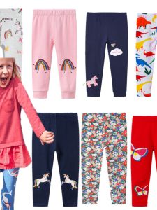 Spring Summer New Style Baby Girls Printed Elastic Long Pants Cotton Bottom Trousers Outdoor Wearable Toddler Kids Clothes