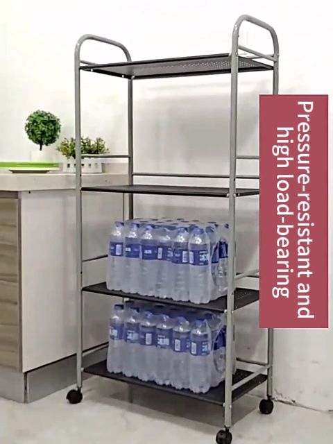 Kitchen Rack Organizer Layer Multifunction Metal Rack With Wheels ...