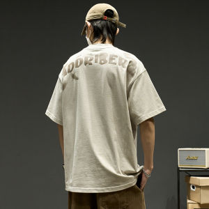 เสื้อยืดแขนสั้นผ้าฝ้ายแท้สำหรับผู้ชาย ฤดูร้อน 2024 ทรงหลวม ลายพิมพ์ แฟชั่นสตรีท แบรนด์ Zheka สำหรับวัยรุ่น