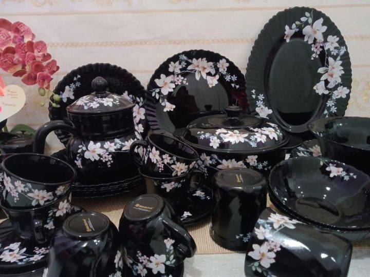 Black Series Opal Dinnerware Full Set 29pcs Pinggan Mangkuk Opal