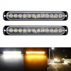Trcuk Emergency Strobe Warning Lights 24V White/Yellow Flashing Signal Lamp 12LED Clearance Indicator Trailer Beacon Lamp