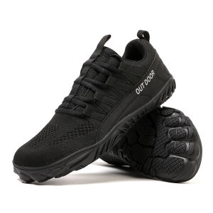 FECHENG 4E wide last Men walking shoes Barefoot shoes mesh breathable suitable for wide foot diabetes foot swelling Elderly walking shoes Big Size 39-46