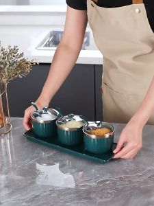 Satu Keluarga Tempat Bumbu Dapur Set 3IN1 C1008 Kitchen Set Aesthetic Minimalis Free Sendok Praktis