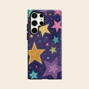 BILIBILI | Doodle Colorful Starry Sky Luxury Fashion Full Lens Protective Case for Samsung Galaxy S26 S25 S24 A56 A36 Plus Ultra