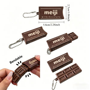 Simulated Chocolate Fidget Toy Bendable Snap-And-Play Stress Relief Keychain Creative Jp Style Gadget for Anxiety Relief