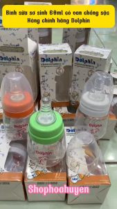 Bình sữa Dolphin 60ml  bình sữa cho bé sơ sinh 60ml nhựa PP an toàn dùng cho trẻ Chính Hãng Dolphin
