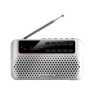 Philips | Philips SBM120 Portable Mini Music Player Card Slot Elderly Friendly Radio Receiver MP3 Player USB Powered Digital Display