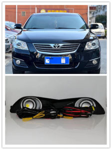 LED Fog Lights Assembly For Toyota Camry Asia Type 2006 2007 2008 Front Bumper Fog lamp Replacement Angel Eye Daylight Kit Daytime Running Lights Kits