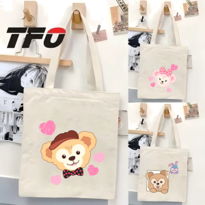 TFO Canvas Tote Bag Minimalist Disney Duffy and Friends Character Versatile Ideal for College School