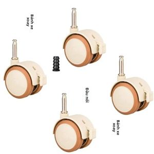 2/4/6/8 Cái Xoay Bánh Có Phanh Bánh Xe Nylon Đồ Chân Hỗ Trợ Cho Ghế Giường Cho Bé Cũi Tủ Xe Đẩy Kẹp