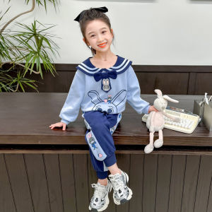 Clow M Girl Suit Spring & Fall 2024 New Arrival Western Style Fashion Preppy Style Baby Kids Officer Judy Clothes