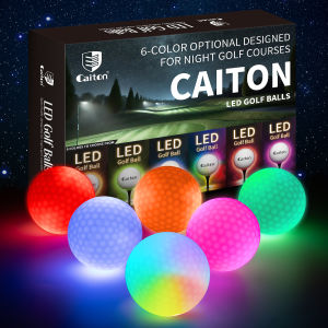 Caiton Night Glow Golf Balls – Set of 6 High-Visibility Impact-Activated Balls for Nighttime Play Perfect Gift for Golf Lovers