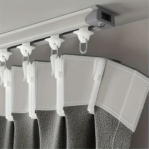 50pcs White Plastic Curtain Hooks Adjustable Curtain Clip Hooks Suitable for Curtains Door Curtains and Shower Curtains