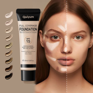 Quiyum Kem nền che phủ toàn bộ lớp trang điểm khuôn mặt hoàn hảo tự nhiên siêu mờ chống nước 30ml