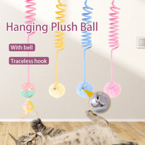 Teasing Cat Toy Self-happy Relieving Hanging Spring Plush Rabbit Fur Ball Cat Toys
