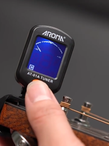 AROMA AT-01A Guitar Tuner Clip-on Tuner LCD Display for Chromatic Acoustic Guitar Accessories Bass Ukulele