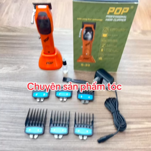 POP Tông đơ cắt tóc từ tính POP S33 công suất 10W màu cam động cơ từ tính tốc độ 10000 vòng/phút pin lithium-ion 2500mAh thời gian sử dụng 180 phút