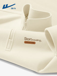 เสื้อฮู้ดคอกลมแขนยาวทรงหลวมสำหรับผู้ชาย ฤดูใบไม้ผลิและฤดูใบไม้ร่วง ทรงหลวม สไตล์สปอร์ต ซิปครึ่งตัว แจ็คเก็ตแบบลำลอง