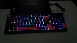 Congdi | 98 Keys Wired Gaming Keyboard With Volume Knob RGB Backlit Soft‑Touch Keycaps Full Numpad Ergonomic Office Game Keyboard Wired