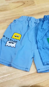 กางเกงยีนส์เด็ก [สินค้าพร้อมส่ง] กางเกงขาสั้น กางเกงขาสั้นเด็กลายน่ารัก ผ้านุ่ม ใส่สบายไม่ร้อน สไตล์เกาหลี แมทช์กับเสื้อได้ทุกสี