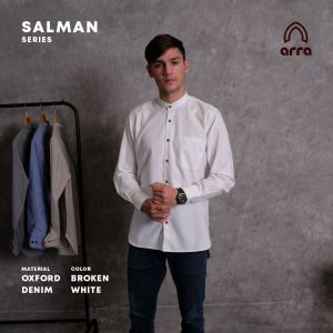 Baju Kemeja Kancing Dengan Saku Lengan Panjang Koko Salman Black