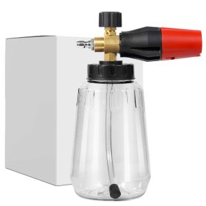 Heavy Duty Adjustable Foam Cannon 1L Wide Mouth Bottle Thick Foam Spray 1/4" Quick Connect  High Pressure Washer Tool