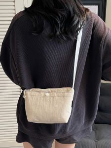 Lightweight Nylon Waterproof Womens Crossbody Bag Casual Summer New Fashion Commuter Single Shoulder Bag Bucket Shape Pure Color