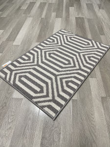 Modern Geometric Pattern Anti-Slip Door Mat Machine Washable Grey Home Use Bathroom Entrance Hallway Floor Rug Non-Slip Mat