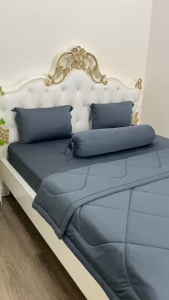 [HCM]Bộ chăn drap gối thun Hàn Quốc loại 1 có mền 5 món ( 1 drap + 1 chăn chần bông + 3 áo gối) đủ size