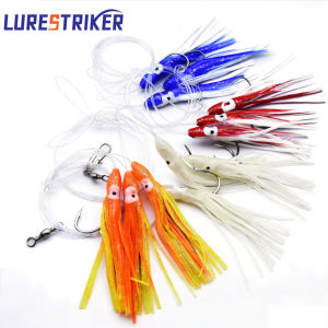 1 Bag a Lot Artificial Squid Octopus Sabiki Rigs Bait Fishing Snapper Rigs Sea Grouper Pink Sailfish Lure Bottom Bait