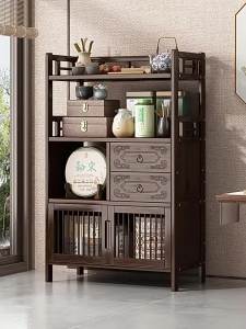 Multi-functional Chinese Style Tea Organizer Cabinet