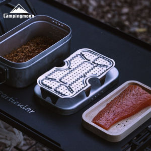 CAMPINGMOON Outdoor Camping Aluminum Lunch Box Bottom NetThick Stainless Steel Steaming Net for PicnickingHigh Steaming Slices