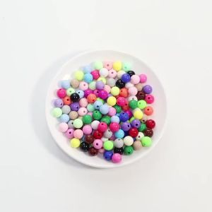 10-100 Chiếc Nhiều Màu Acrylic Hạt Tròn 6-20 Mm Miếng Đệm Hạt Cho DIY Thủ Công Trang Sức Làm Vòng Tay Dây Chuyền Phụ Kiện