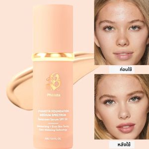 4-in-1 Foundation Liquid SPF 50+ คอนซีลเลอร์ปกปิดเต็มรูปแบบยาวนานกันน้ํา Professional ปกปิด Face Dark Circle