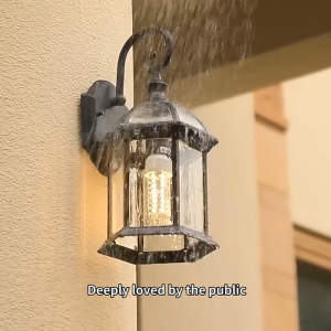 Phube Lighting Outdoor Wall Lantern Exterior Waterproof Wall Sconce Light Fixture Black Anti-Rust Mount Light with Clear Glass E27 Base Wall Lamp