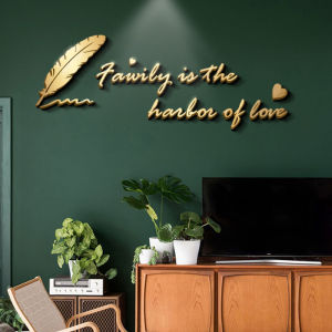 ตกแต่งผนังพื้นหลัง TV ติดผนังโซฟา ห้องนั่งเล่น ตัวอักษร 3 มิติ พื้นผิวเรียบ เรียบง่าย สไตล์ยุโรป สไตล์วินเทจ