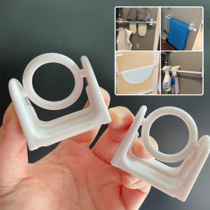 2Pcs Hook Ring Holder Rotasi 360 Bracket Gantungan Serbaguna Bracket Tiang Tongkat Fleksibel Untuk Kamar Mandi / Dapur / Lemari