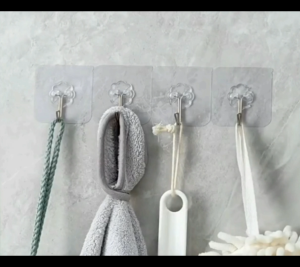 Hook Transparent Adhesive Wall Hook Reusable Antiskid Traceless Heavy Duty Stick on Bathroom Kitchen SB