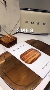 Smeg Acacia wood Wooden chopping board Cutting Board healthy housewarming gift present