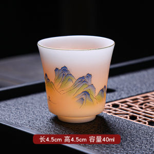 Premium Small Size Iceberg Jade Porcelain Tea Cup Owner Cup Scented Tea Cup Premium Quality White Porcelain Tea Set