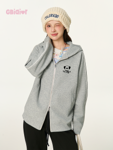 Gbiaior | Dog Print Air Layer Sweatshirt Cardigan