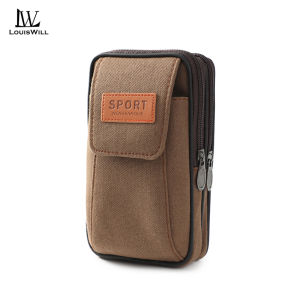 LouisWill Men’s Waist Bag Sports Waist Belts Bag Three Layer Pocket Design Adjustable Running Pouch Waterproof Fitness Bag Money Phone Waist Fanny Pack Jogging Belt Fanny Pack for Workouts Sports Outdoor