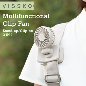 VISSKO Clip Fan Type C Rechargeable Portable Handheld Fan 1000mAh 3 Gears Small Cooling Fan Personal Fan for Student Dormitory