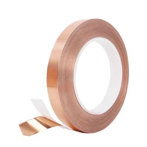 เทปทองแดง เทปฟอยล์ทองแดงนำไฟฟ้าสองด้านสำหรับกระจกสี เทปนำไฟฟ้าสำหรับกีตาร์ งานฝีมือป้องกัน EMI