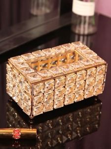 14 Styles Crystal Tissue Box Creative Light Luxury European Tissue Box Holder Living Room Bedroom Desktop Storage Box